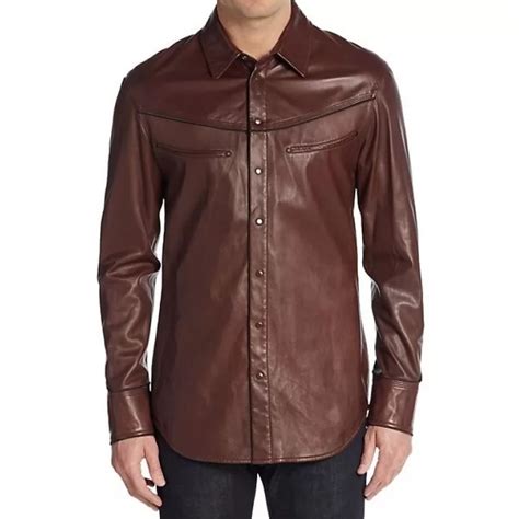 Leather Shirt Mens Jackets In Leather