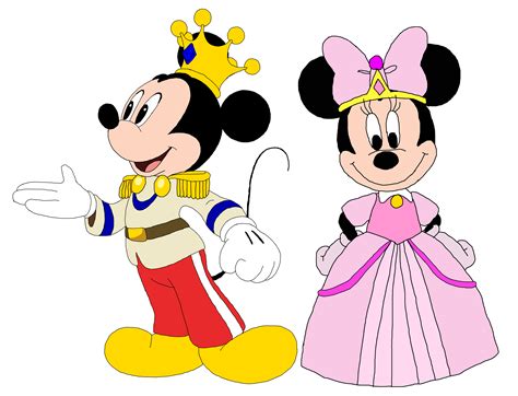 Coloriage Prince Mickey Et Princesse Minnie à Imprimer