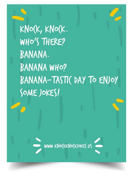 71 Banana Knock Knock Jokes To Brighten Your Day Knock Knock Jokes