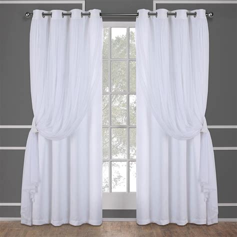 Catarina 52 In W X 96 In L Layered Sheer Blackout Grommet Top Curtain