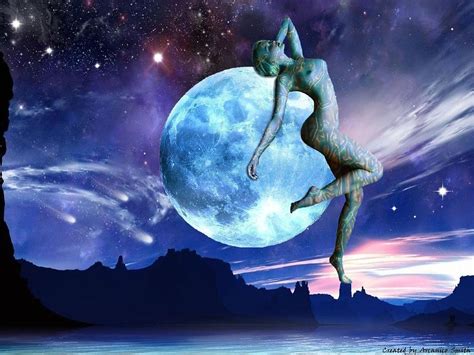 Moon Girl Digital Art By Arcanico Luca Smith Acquaviva