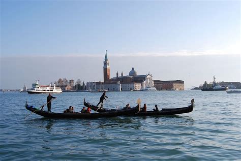 Venice Gondola Sea Laguna Italy Nautical Vessel Transportation