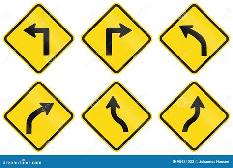Collection Of Brazilian Warning Road Signs Stock Illustration