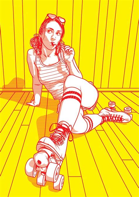 Roller Skate Girl Girls Roller Skates Roller Derby Art Retro