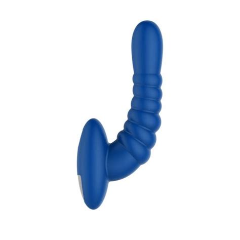 forto ribbed pro plug vibrating silicone anal massager blue sex toys and adult novelties