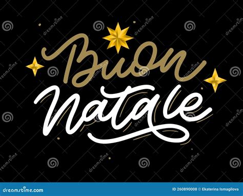 Christmasbuon Natale Greeting Cardhandwriting Lettering In Italianholiday Letteringnew Year