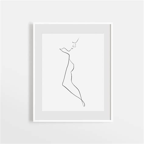 Nude Line Drawing Minimalist Abstract Nudeart One Line Art Etsy
