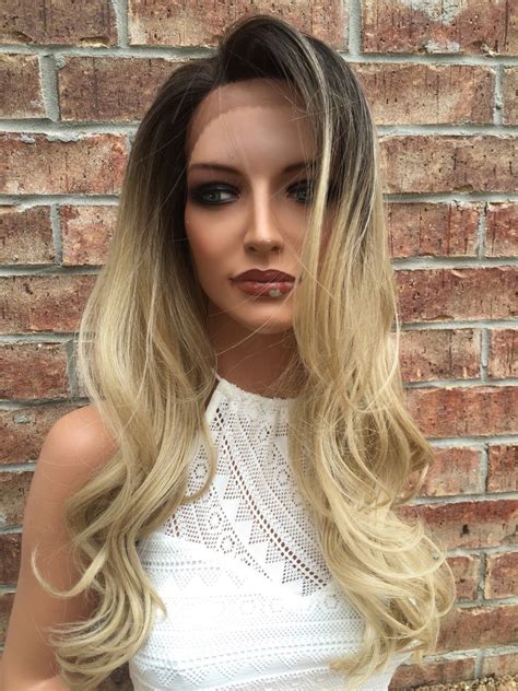 Ash Blonde Ombre Lace Front Wig Aniston Blonde Ombre Long