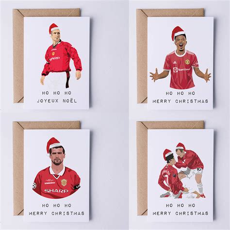 Manchester United Christmas Card Multi Pack By Replay Prints