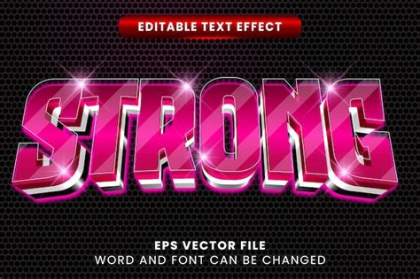Premium Vector Strong 3d Editable Text Effect