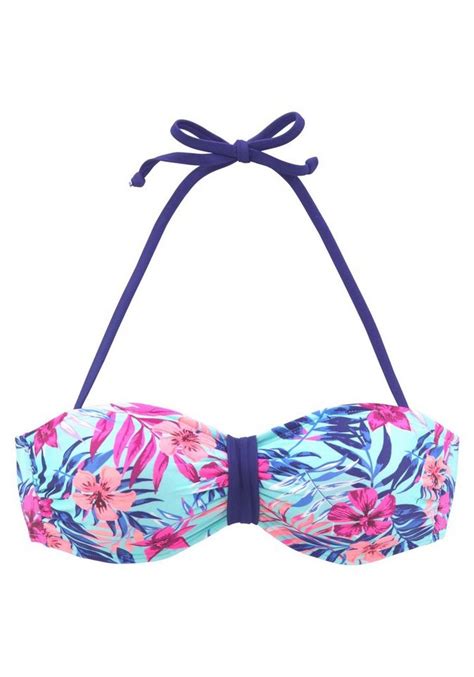 Venice Beach Bandeau Bikini Top Summer Mit Kontrastfarbener Schlaufe