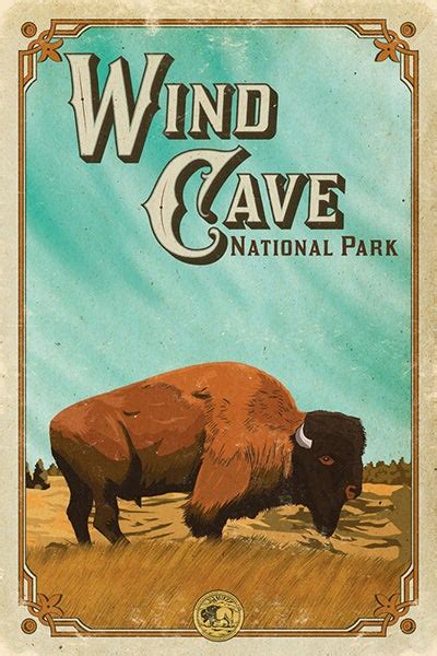 Wind Cave National Park Poster Hikeanddraw