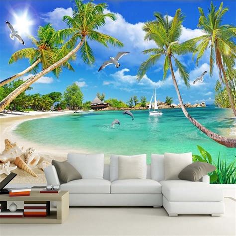 Youman Custom 3d Photo Wallpaper Wall Murals 3d Wallpaper Summer Beach