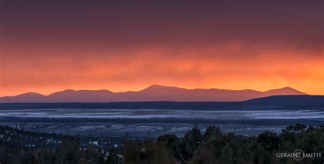 Jemez Mountains Sunset From The Wall In San Cristobal Nm