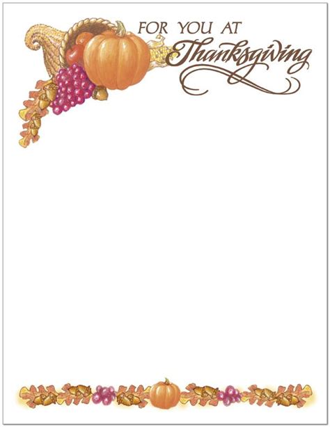Free Printable Thanksgiving Letterhead Printable Templates