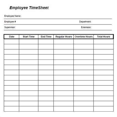 7 Daily Timesheet Templates Free Sample Example Format