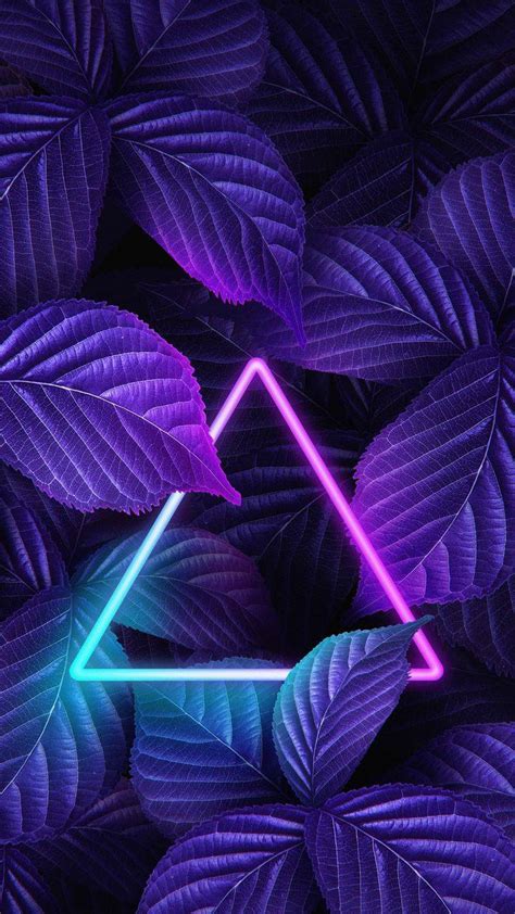 Neon Triangle Foliage Nature Iphone Wallpaper Iphone Wallpapers