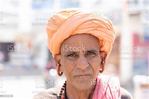 Portrait Of Rajasthani Man Wearing Traditional Dress And Turban Visit
