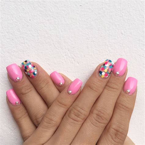 Pink Nails Confeti Nails Pink Nails Pink