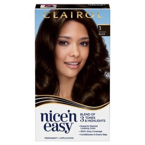 Clairol Nicen Easy Permanent Hair Dye 3 Brown Black Hair Color Pack