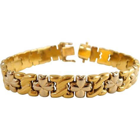 Attractive Stamped 18k Solid Gold Bracelet Vintage Italian Design