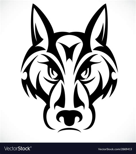 Tribal Wolf Face Royalty Free Vector Image Vectorstock