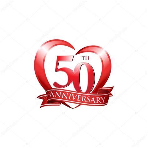 50th Anniversary Logo Red Heart Stock Vector Image By ©ariefpro 86351864
