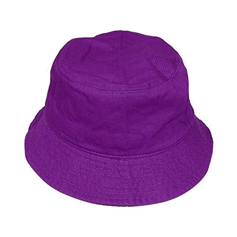 Men Women Unisex Cotton Bucket Hat Smallmedium Purple Finallybest