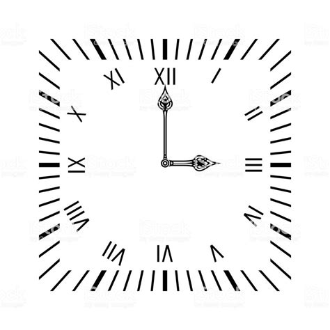 Reloj Cuadrado Cara De Reloj Simple Con N Meros Romanos Ilustraci N De Reloj Cuadrado Cara De