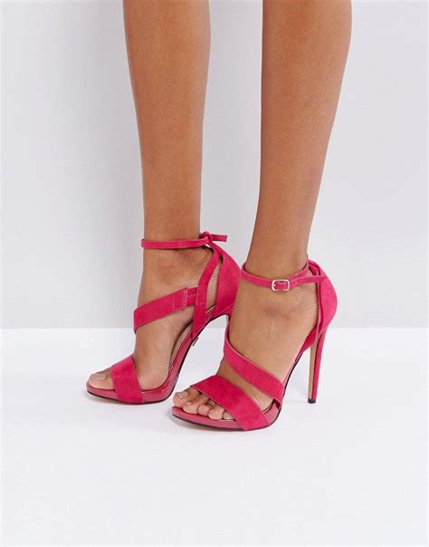 Lost Ink Pink Strappy Heeled Sandals Pink Pink Strappy Heels