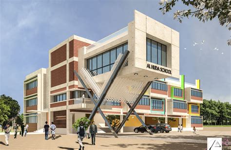 Modern School Building Elevations