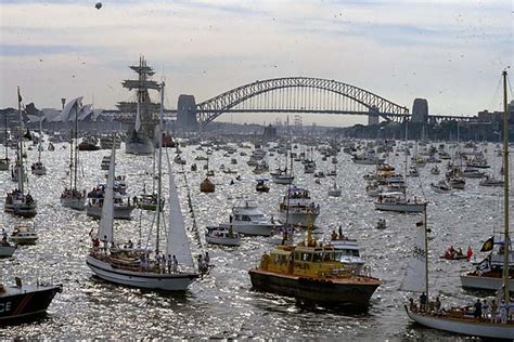Tall Ships In Sydney Harbour During Australian Bicentenary Celebrations