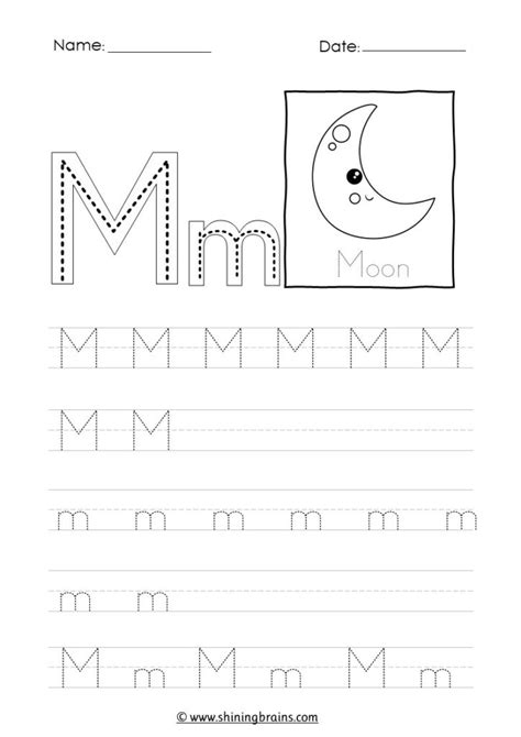 Tracing Letter M M Worksheet