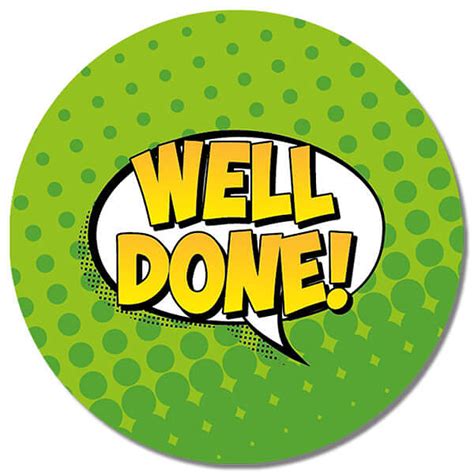 Customised Well Done Stickers | 35 per sheet | 37mm