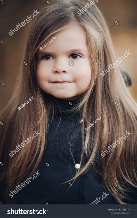 Portrait Cute Little Girl Long Hair Stock Photo 1823688119 Shutterstock