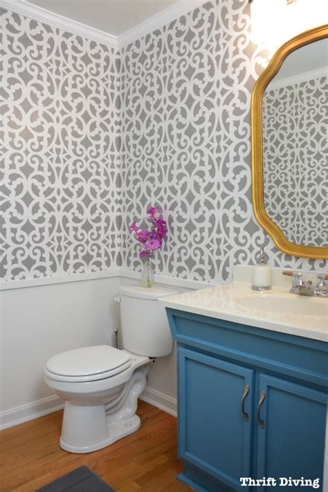 Bathroom Makeover With Wall Stencils Popsugar Home