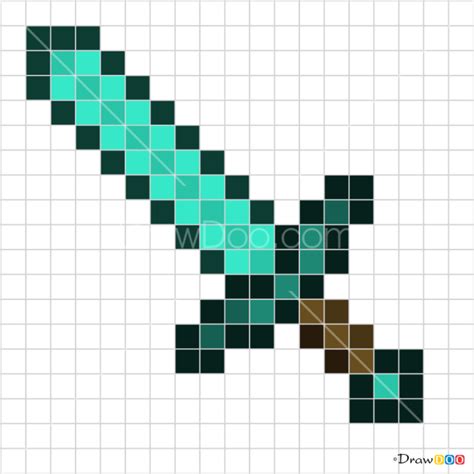 How To Draw Sword Pixel Minecraft
