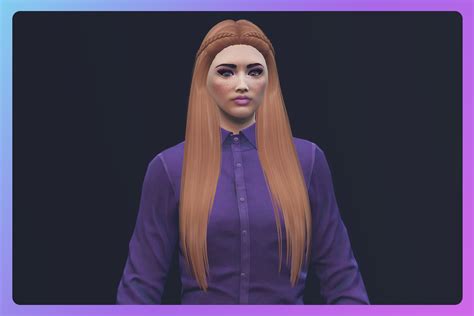 Long Sleek Hairstyle With 2 Small Braids For Mp Female Gta5