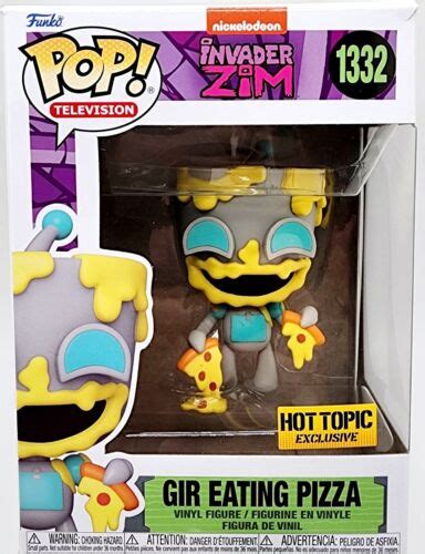 New Funko Nickelodeon Invader Zim Gir Eating Pizza Pop 1332 Hot Topic Exclusive 889698682428 Ebay
