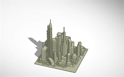 3d Design Futuristic City Tinkercad