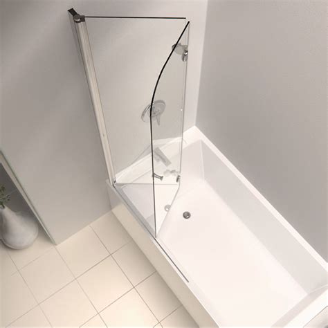 Aqua Fold 36 W X 58 H Folding Semi Frameless Tub Door Tub Shower