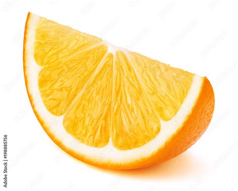 Perfectly Retouched Orange Fruit Slice Isolated On The White Background