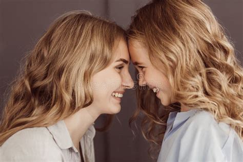 loving mom and daughter enjoying tender moment together stock image image of forehead excited