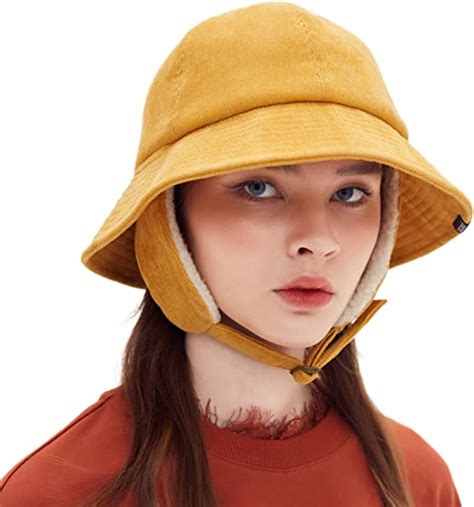 Cacuss Womens Winter Bucket Hat Warm Hats Faux Fur Fleece Lining