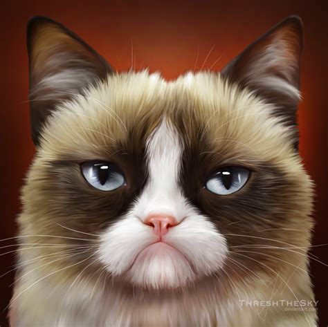 Grumpy Cat Painting By Threshthesky On Deviantart