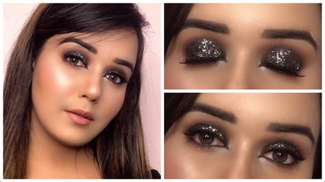 Black Glitter Smokey Eye Makeup For Beginners How To Do Glitter