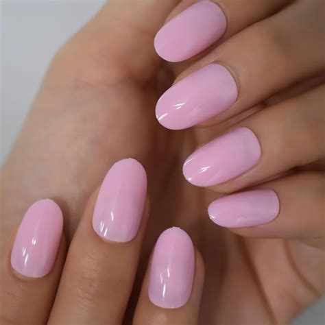 Round Acrylic Nails Pink