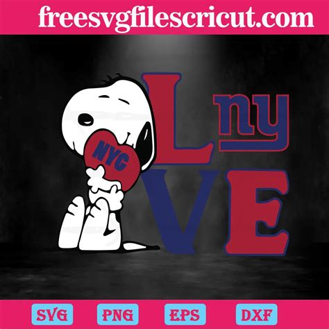 Snoopy Love New York Giants Svg Png Dxf Eps Digital Download Free
