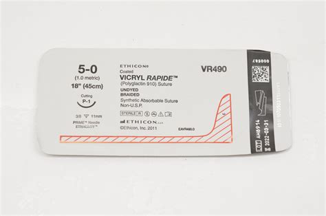 Ethicon Vr490 5 0 Vicryl Rapide P 1 38c 11mm 18inch Imedsales