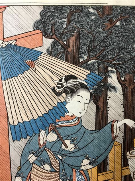 woodblock print by suzuki harunobu 1725 70 reprint woman visiting a shrine at night
